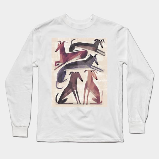 Shifty Greyhounds Long Sleeve T-Shirt by Gareth Lucas